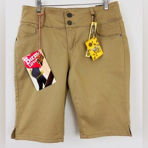 Hybrid & Co.  Juniors Khaki Butt Lift V2 Comfy Stretch Denim Bermuda Sho…